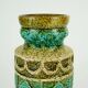 vintage bay keramik VASE relief pattern shades of green and beige