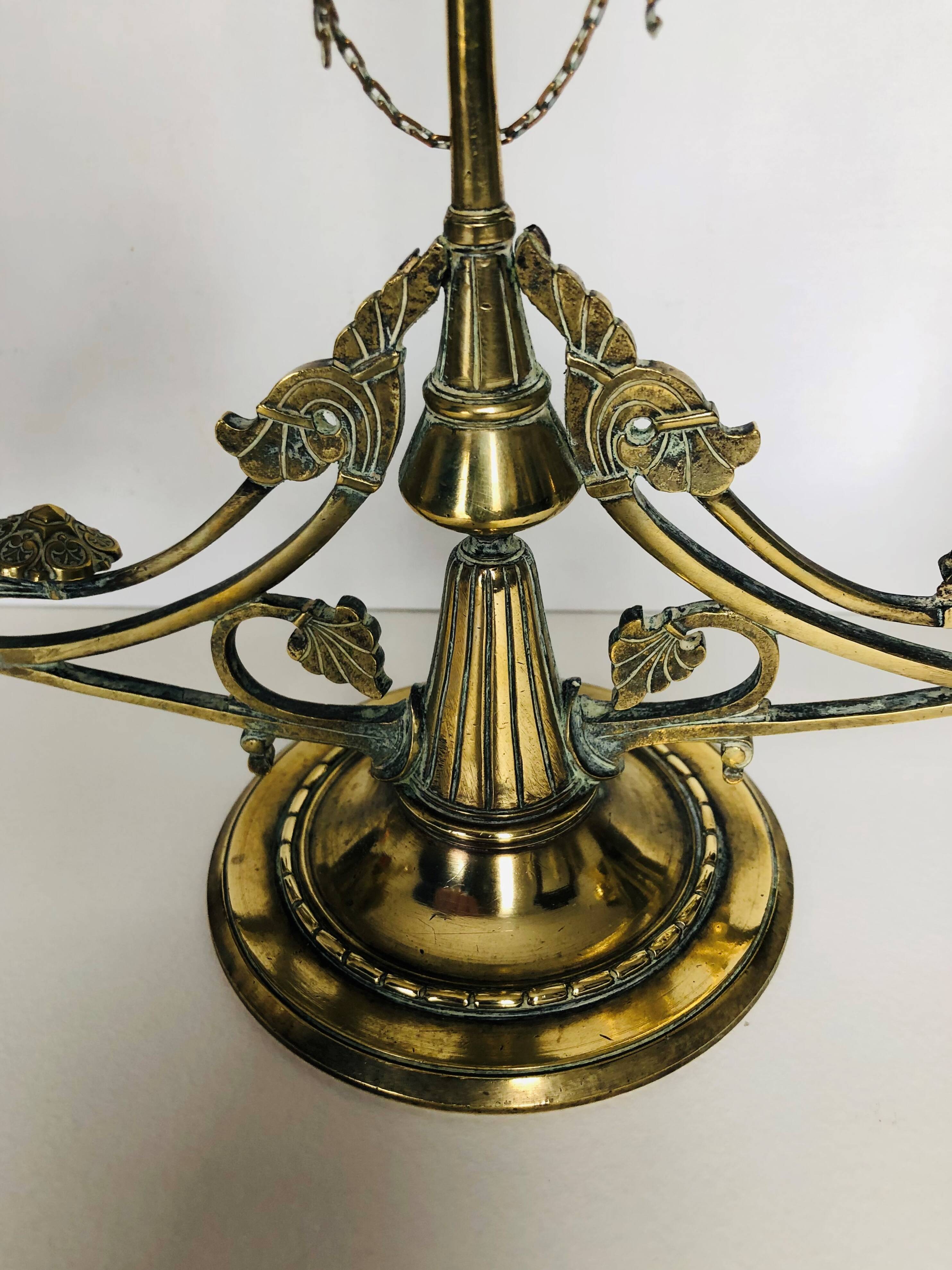 Golden bronze chandelier