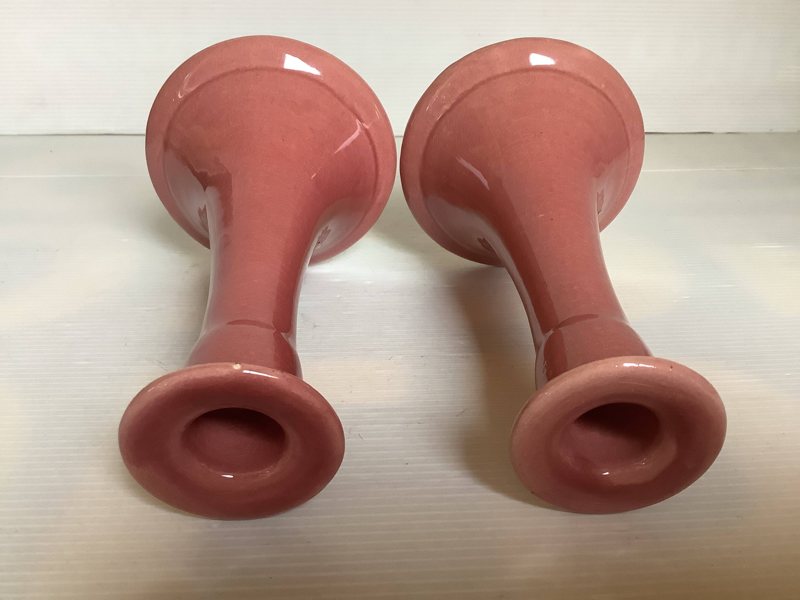 Pair of Scandinavian Asbo Stentøj Køge candlesticks