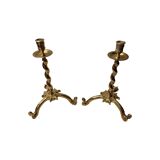 Antique Style Brass Candlesticks, mid 20th century