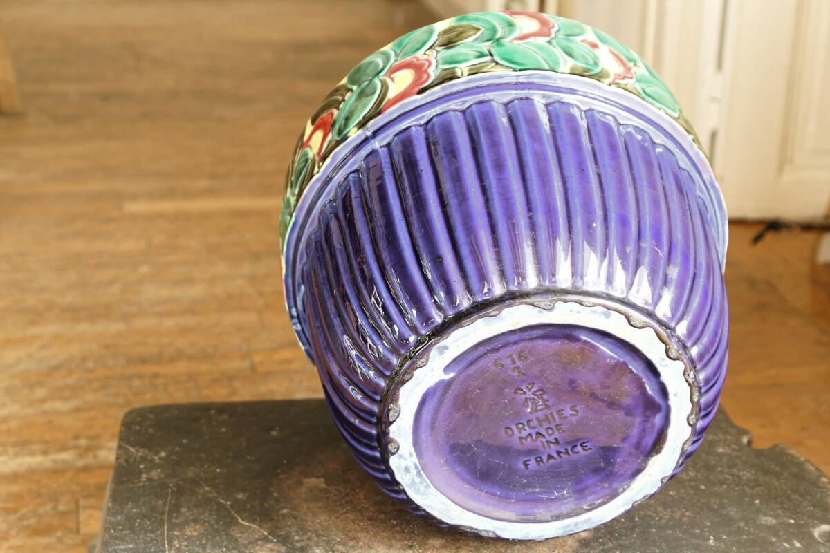 Art deco slip planter, Orchies