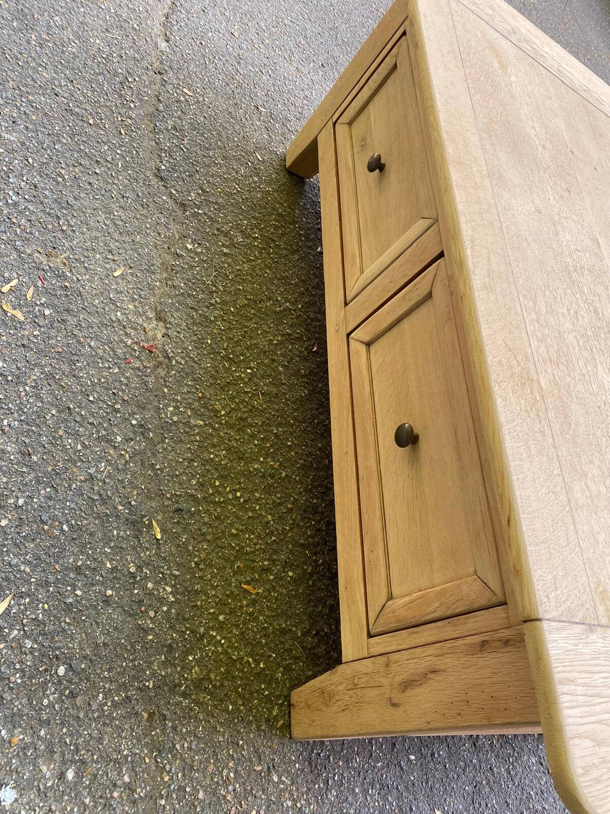 Renovated coffee table in solid oak 1980