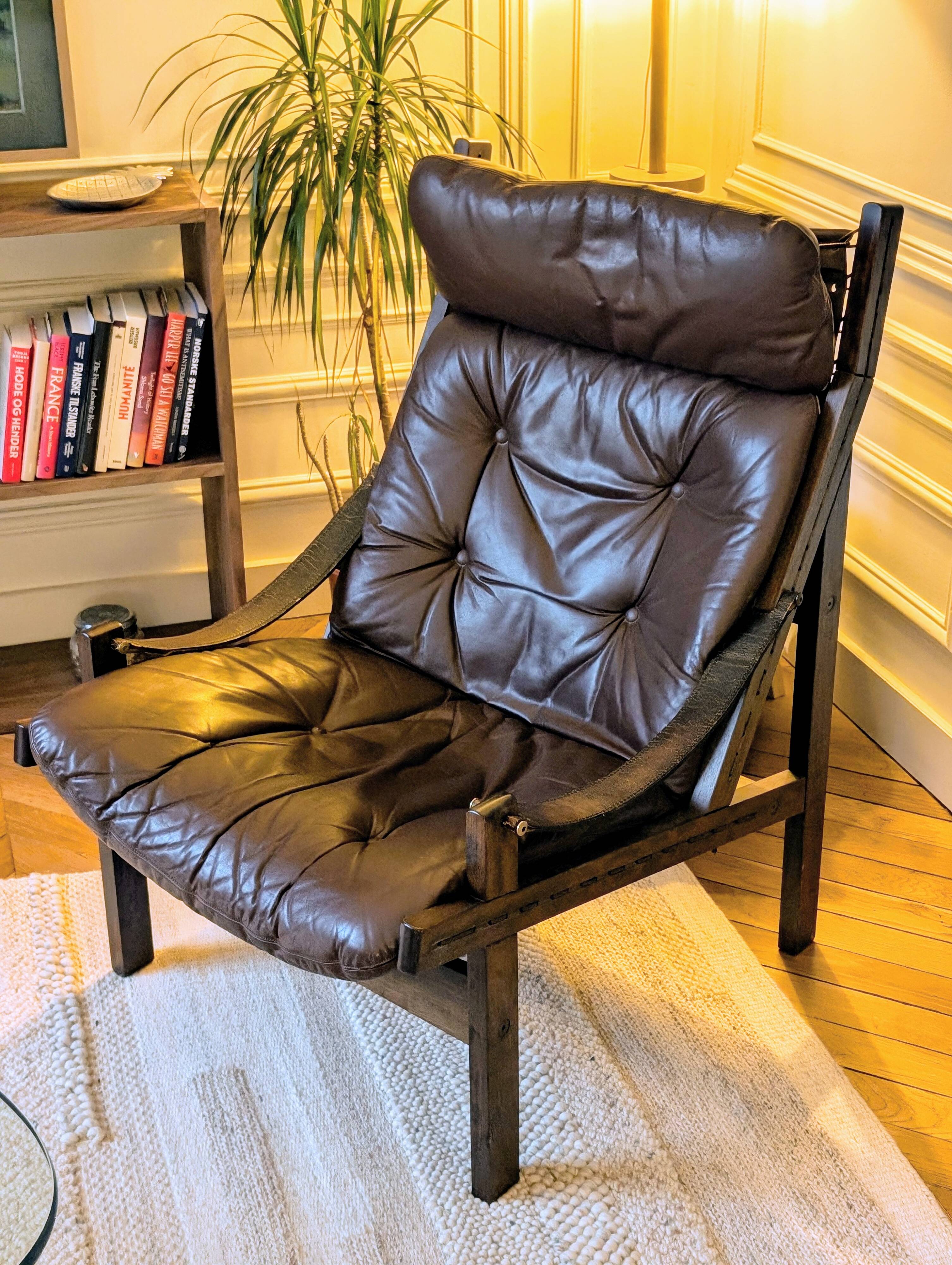 2 Hunter armchairs and 1 footstool by Torbjørn Afdal for Bruksbo