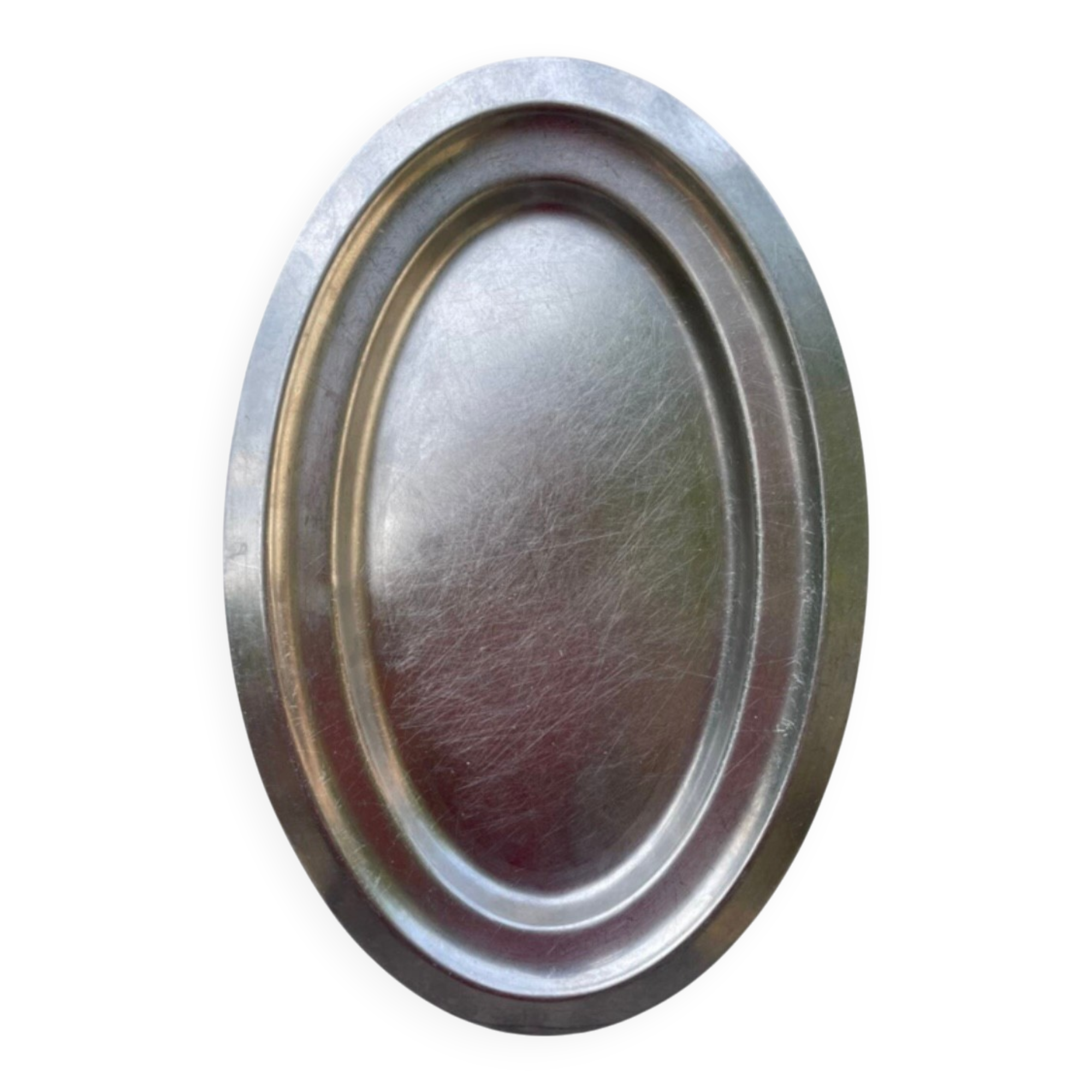 Oval silver-plated stainless steel dish by Rémy Letang