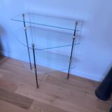Console tripode en verre et fer  1950