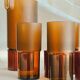 Orangeade service stamped Horstmann in stitched cognac leather.