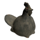 Petite poule en terre cuite, travail artisanal indonésien ancien H18