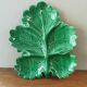 Vintage green leaf slip dish