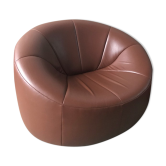 Paire de fauteuils Pumpkin par Pierre Paulin en cuir