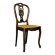 Antique black and gold lacquered chair – Napoleon III style – caned seat