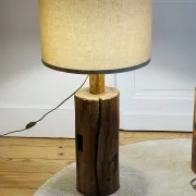 Brutalist wooden lamp