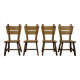 4 Vintage Brutalist Wooden Chairs