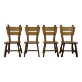 4 Vintage Brutalist Wooden Chairs