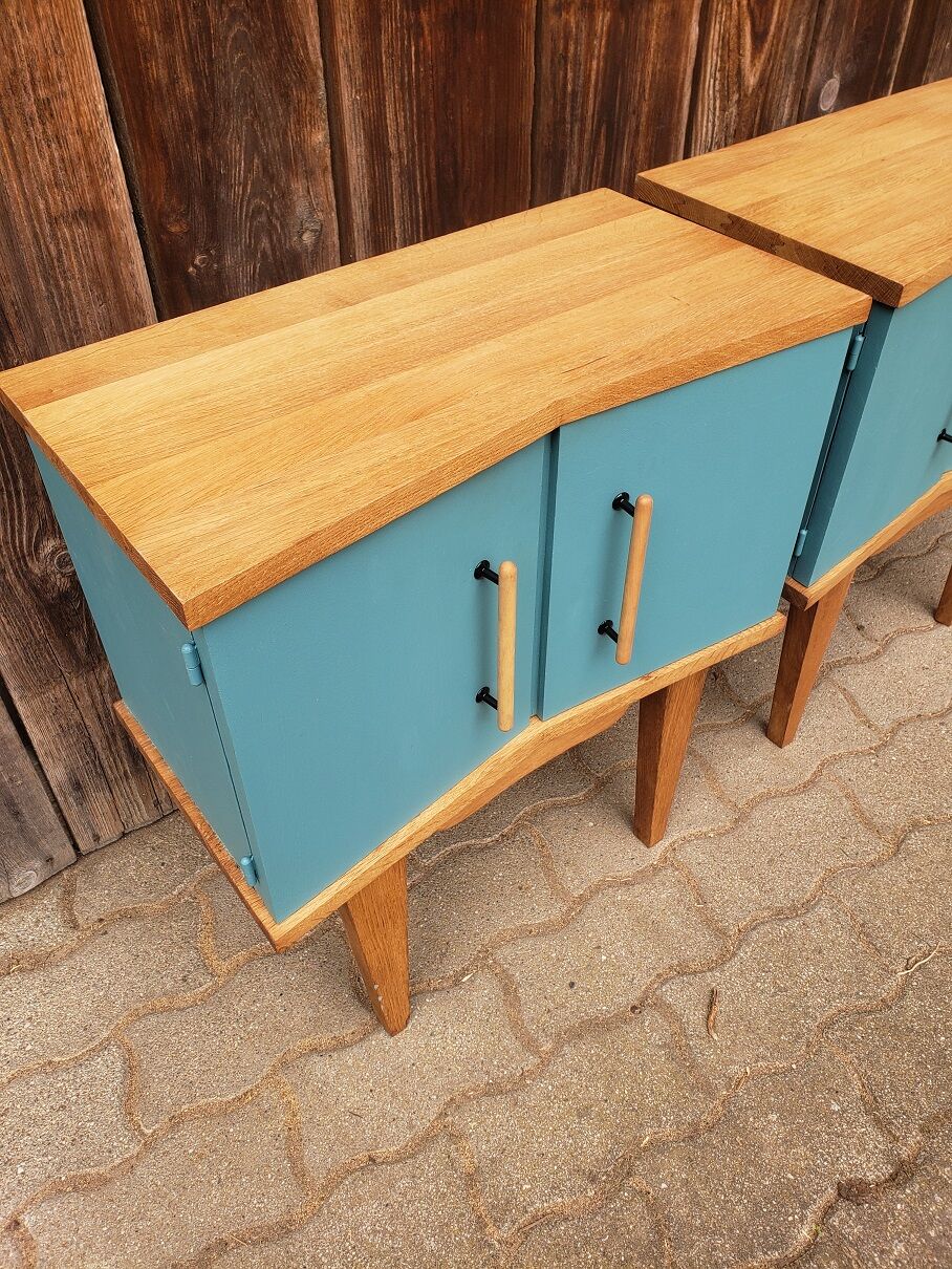 Pair of revamped 60s bedside tables