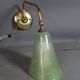 Wall lamp glass & brass vintage 50s