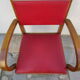 Fauteuil bridge rouge années 50