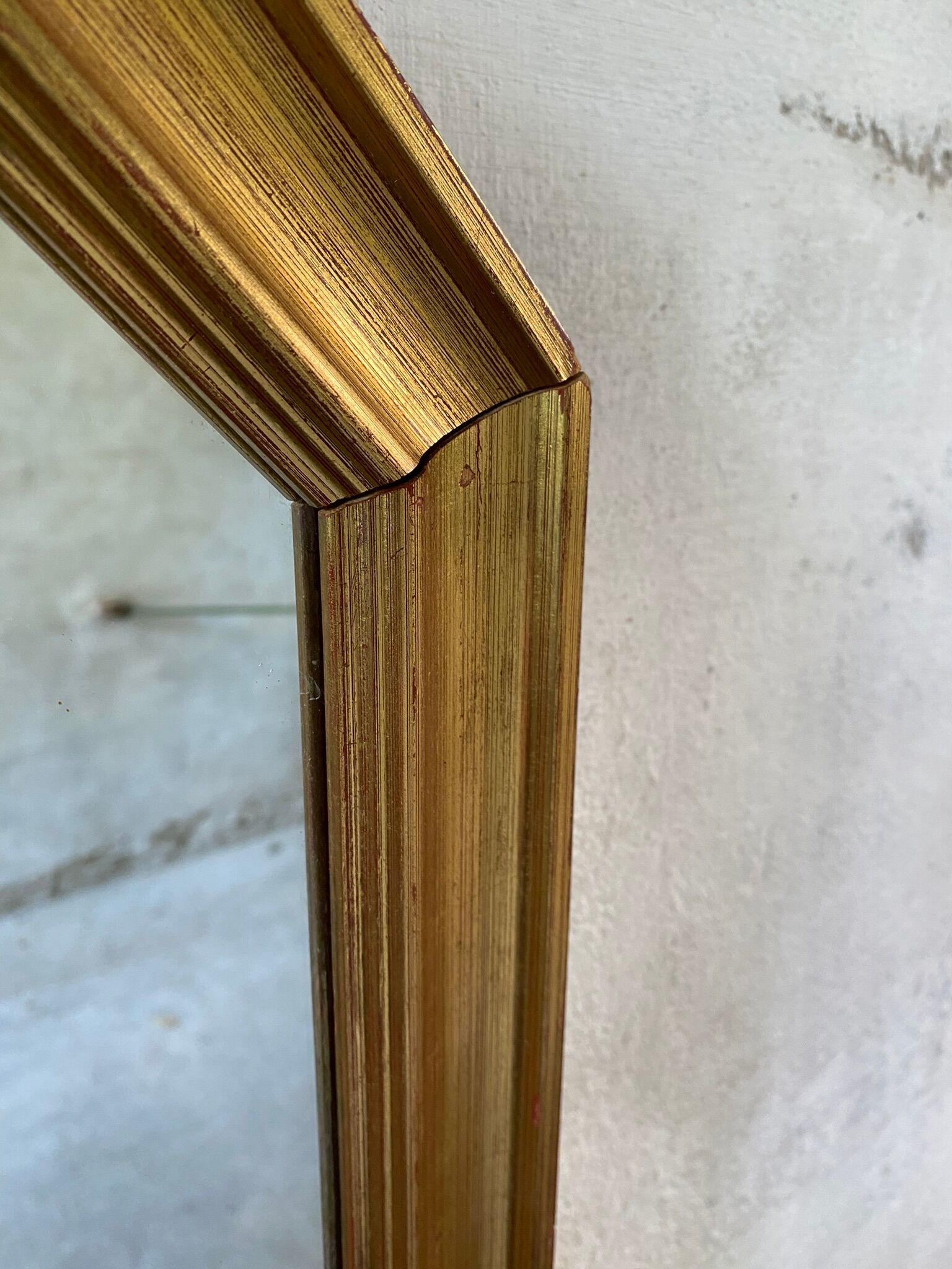 Octagonal Wall Mirror with Vintage Molded Gilded Wood Frame