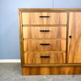 Vintage drawer cabinet, chest of drawers, walnut, 60s