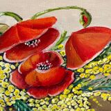 Bouquet of Poppies in a basket