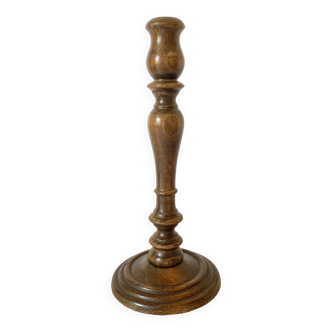 26 cm turned wooden candle holder