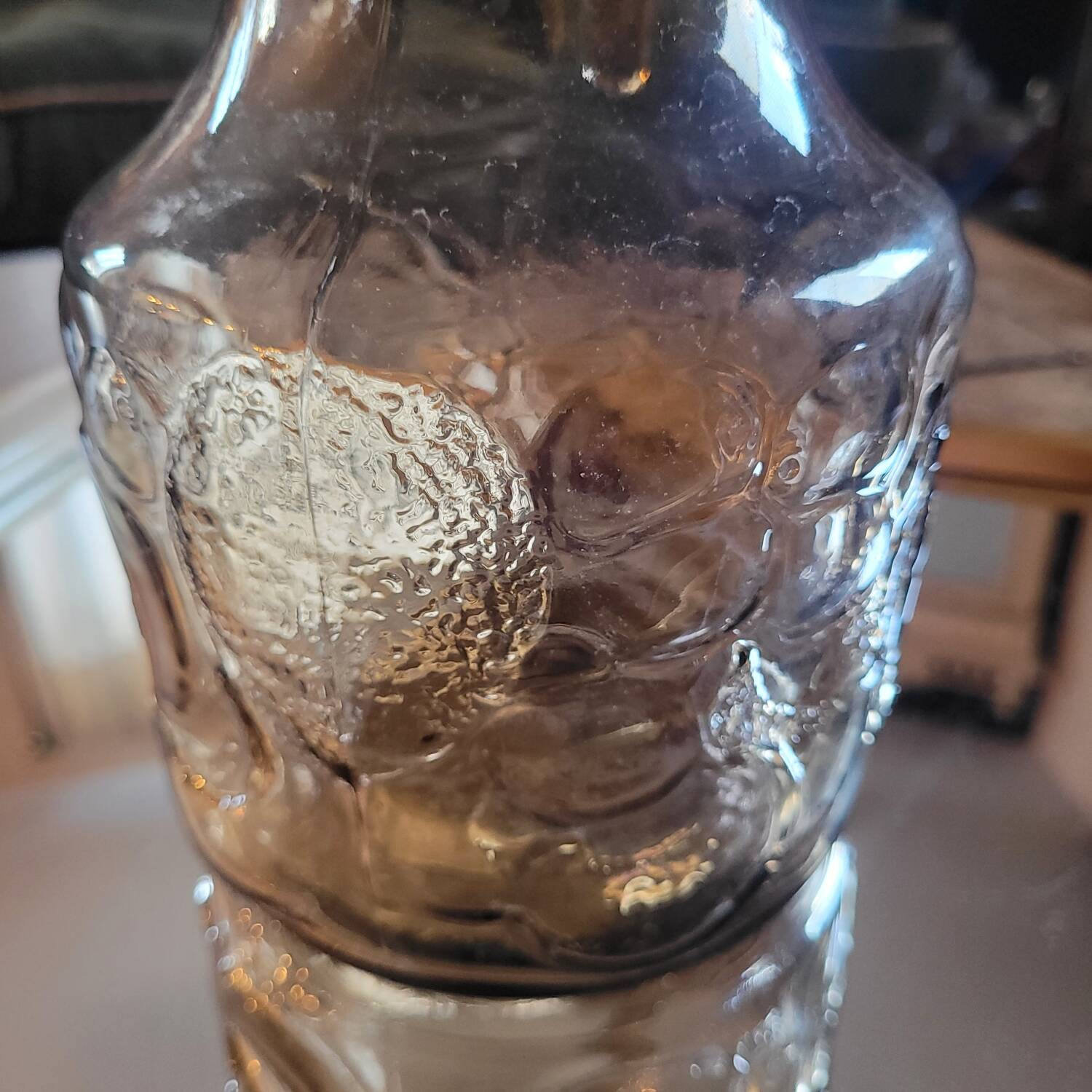 Vintage smoked glass pitcher — 1960s-70s