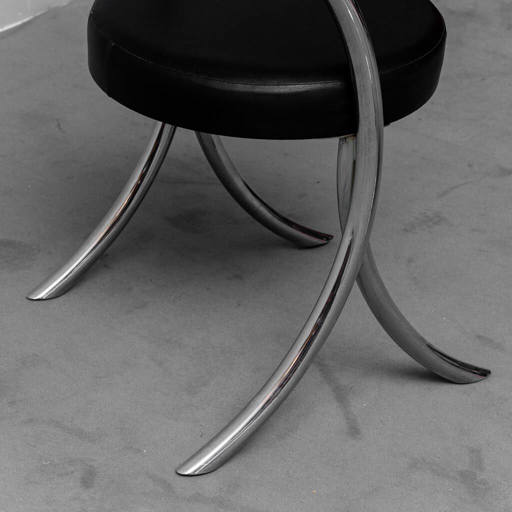 Set of 6 eco-leather metal wick style 70s vintage modern