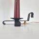 Vintage lamp in burgundy and black leather 1950