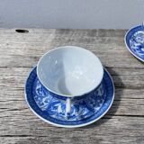 4 tasses porcelaine bleu Japon