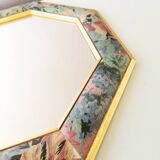 Vintage wooden flower mirror 1980