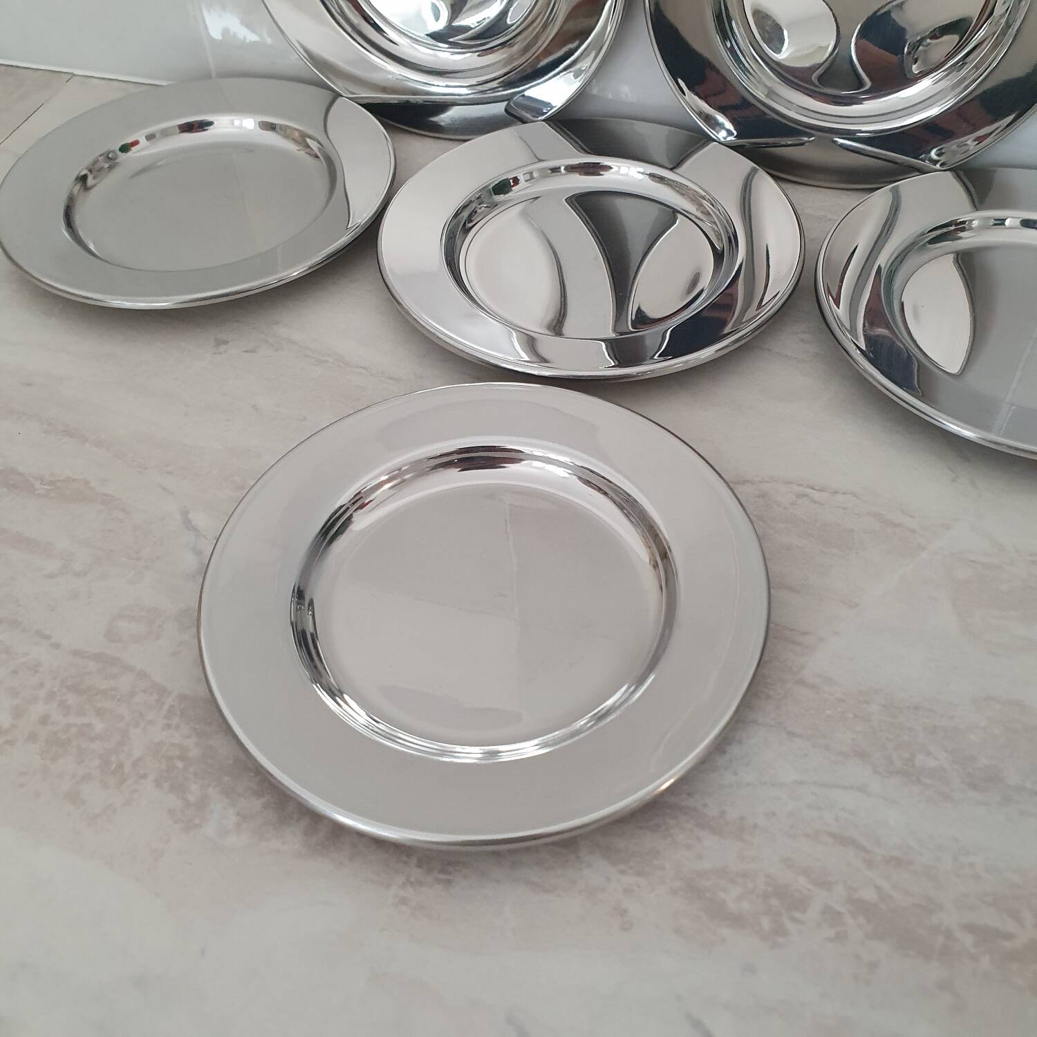 Alessi Alfra / Small presentation plates in 18/8 stainless steel