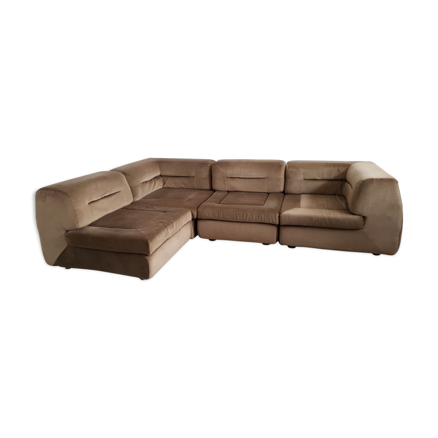 Vintage brown velvet sofa