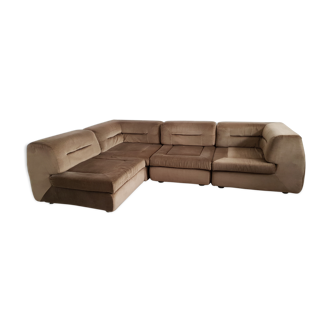 Vintage brown velvet sofa
