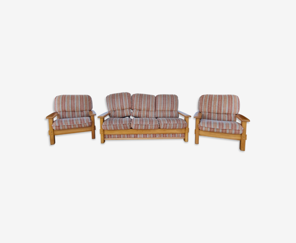 Ensemble canapé et fauteuils vintage années 70