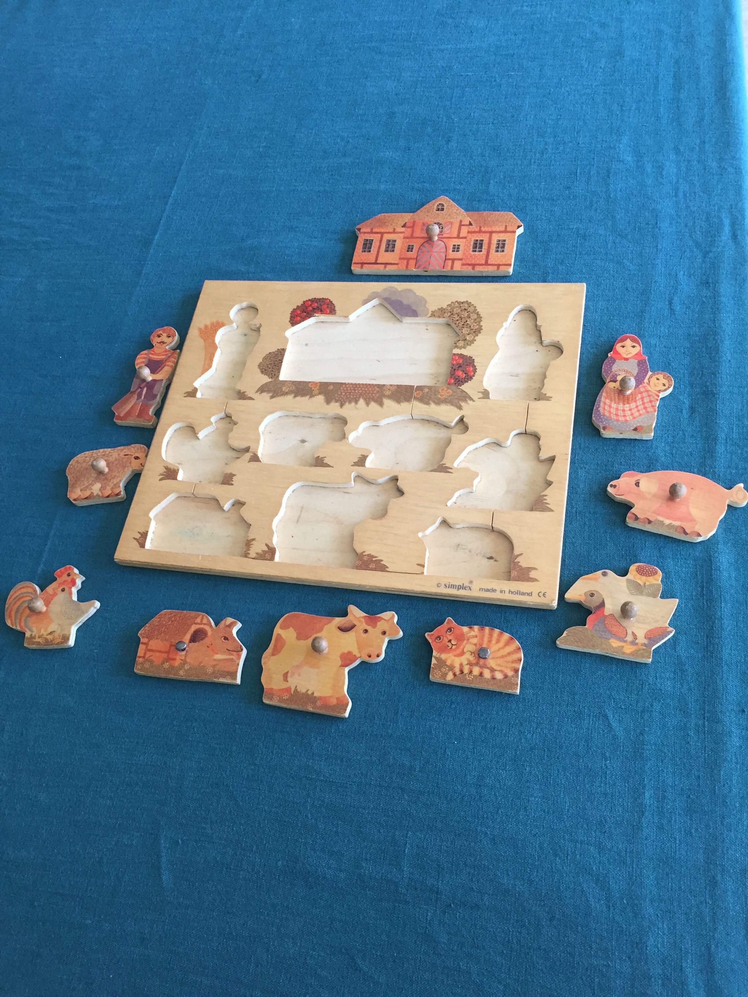 Puzzle en bois theme la ferme marque simplex