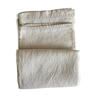 19th farm tablecloth in raw linen cloth reserve of l 2m kit