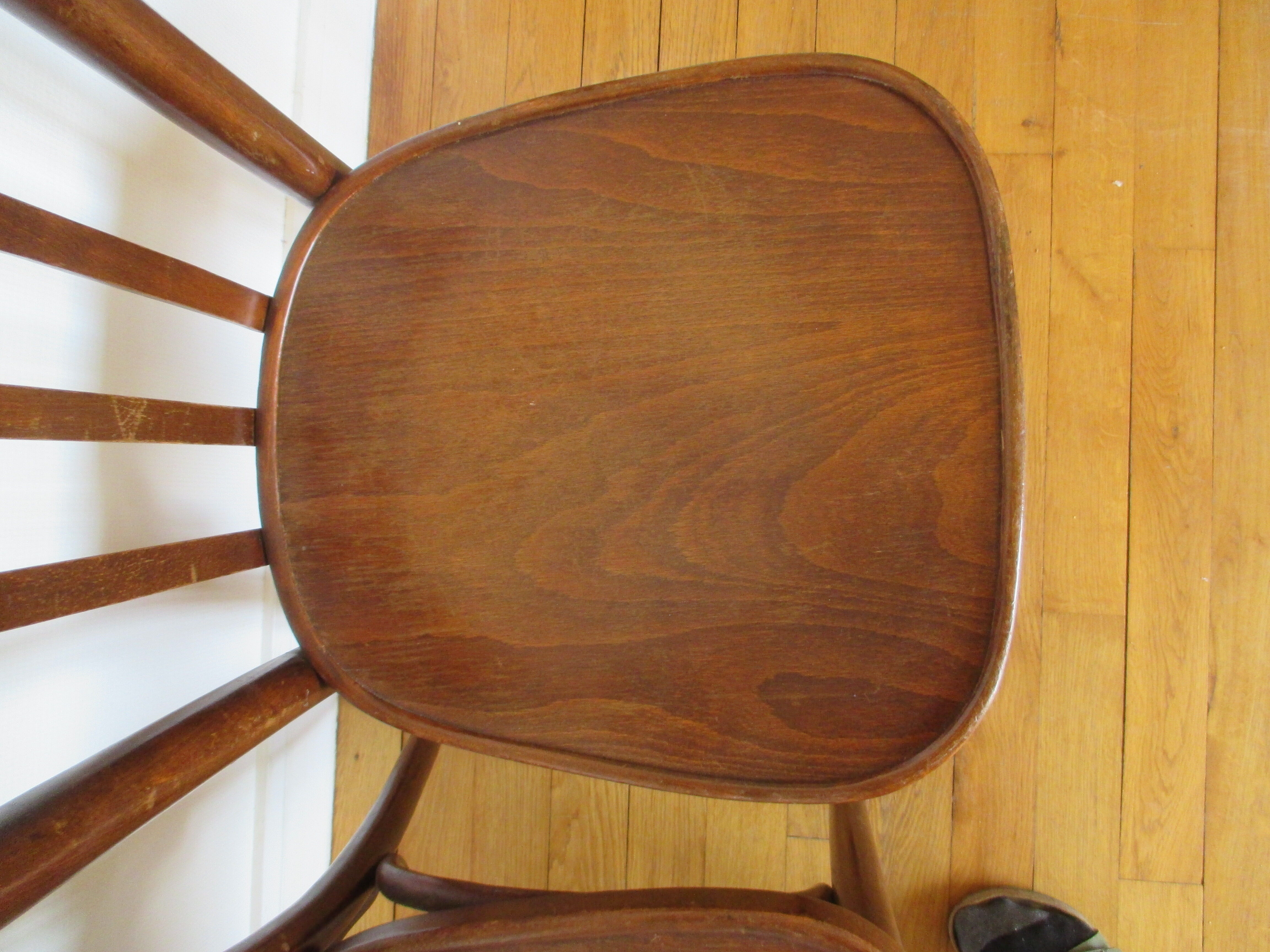 3 Baumann curved wood bistro chairs
