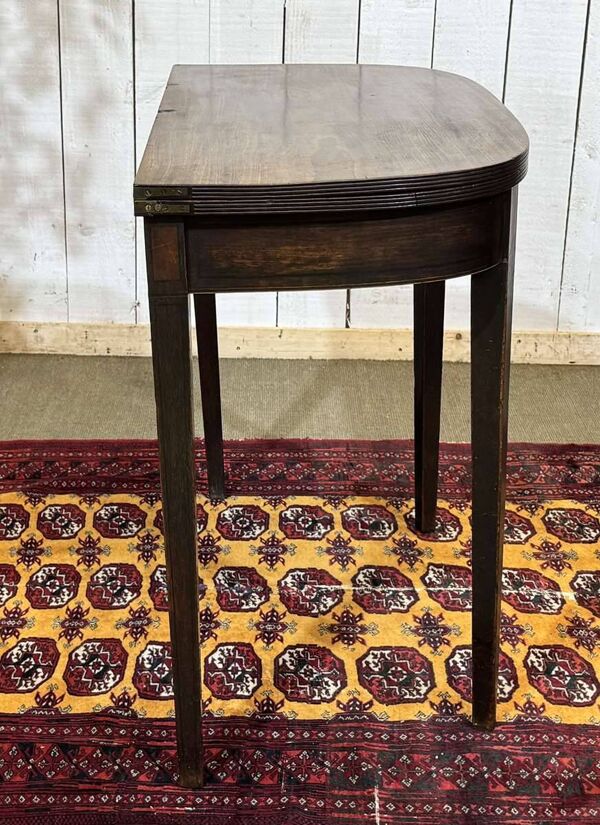 Table console demi lune anglaise en acajou 19ème