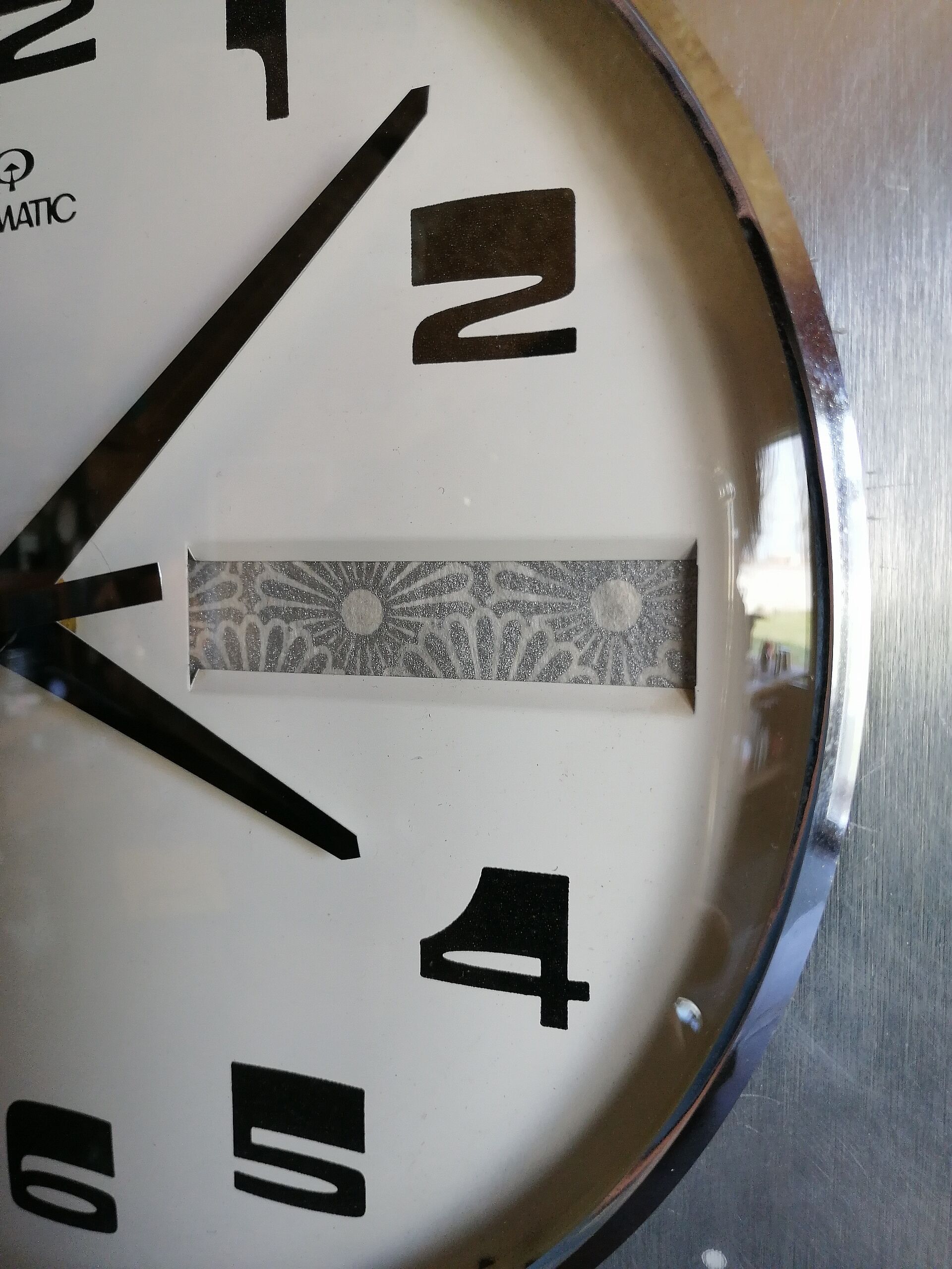 Vintage clock, "Romatic Silver" wall clock