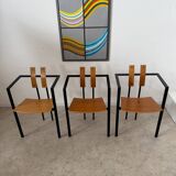 3 old Karl Friedrich Forster raw design chairs model Trix KFF postmodern 70s/80s