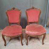 Paire de chaises de style Louis XV