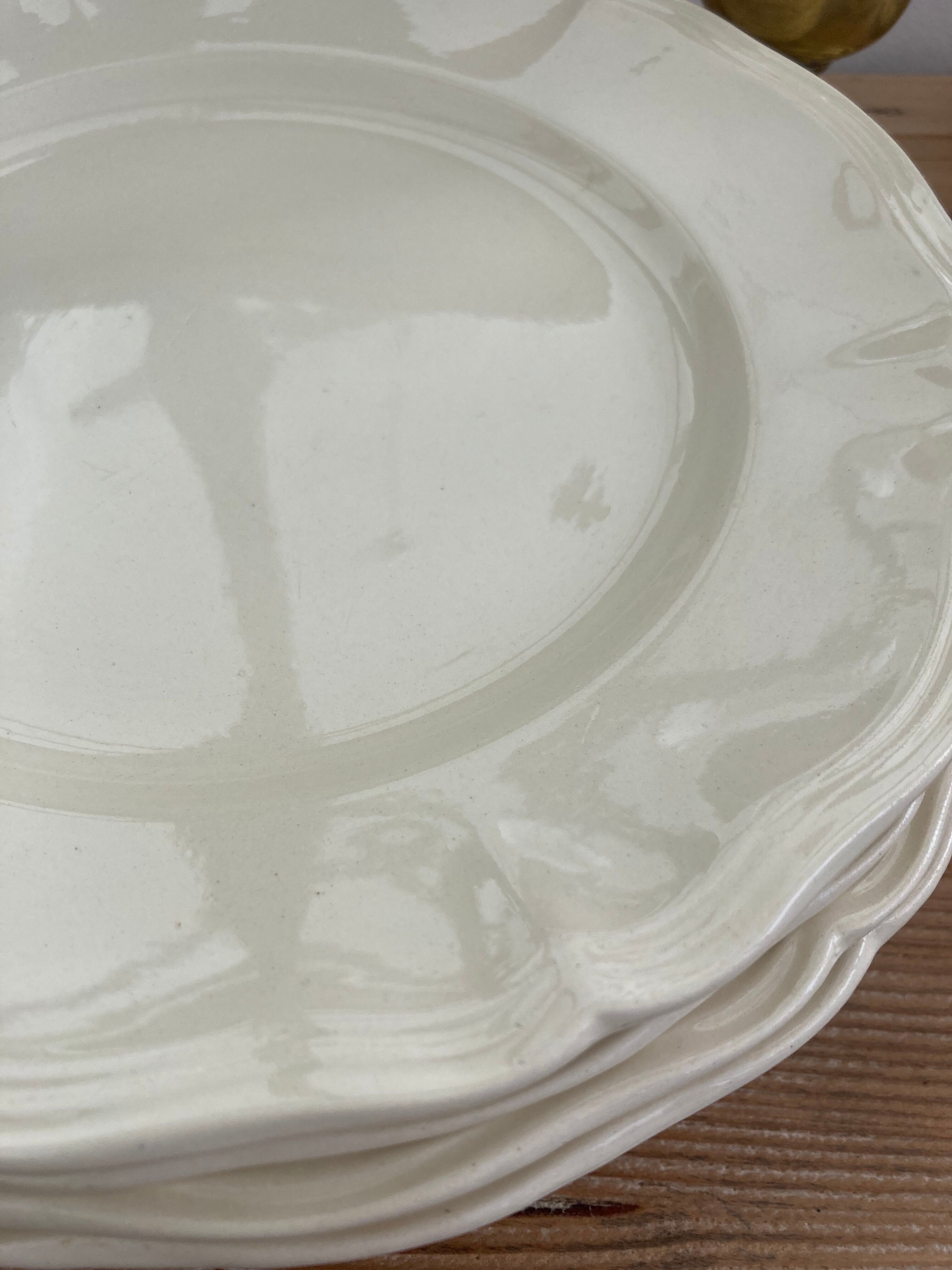 Set of 8 plates ivory Digoin Sarreguemines