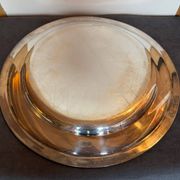 Large serving platter, silver-plated, Fracalanza, Brazil, 20th century.