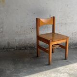 Set of 6 vintage pine dining chairs by Ilmari Tapiovaara — honey-brown solid wood, 1960s