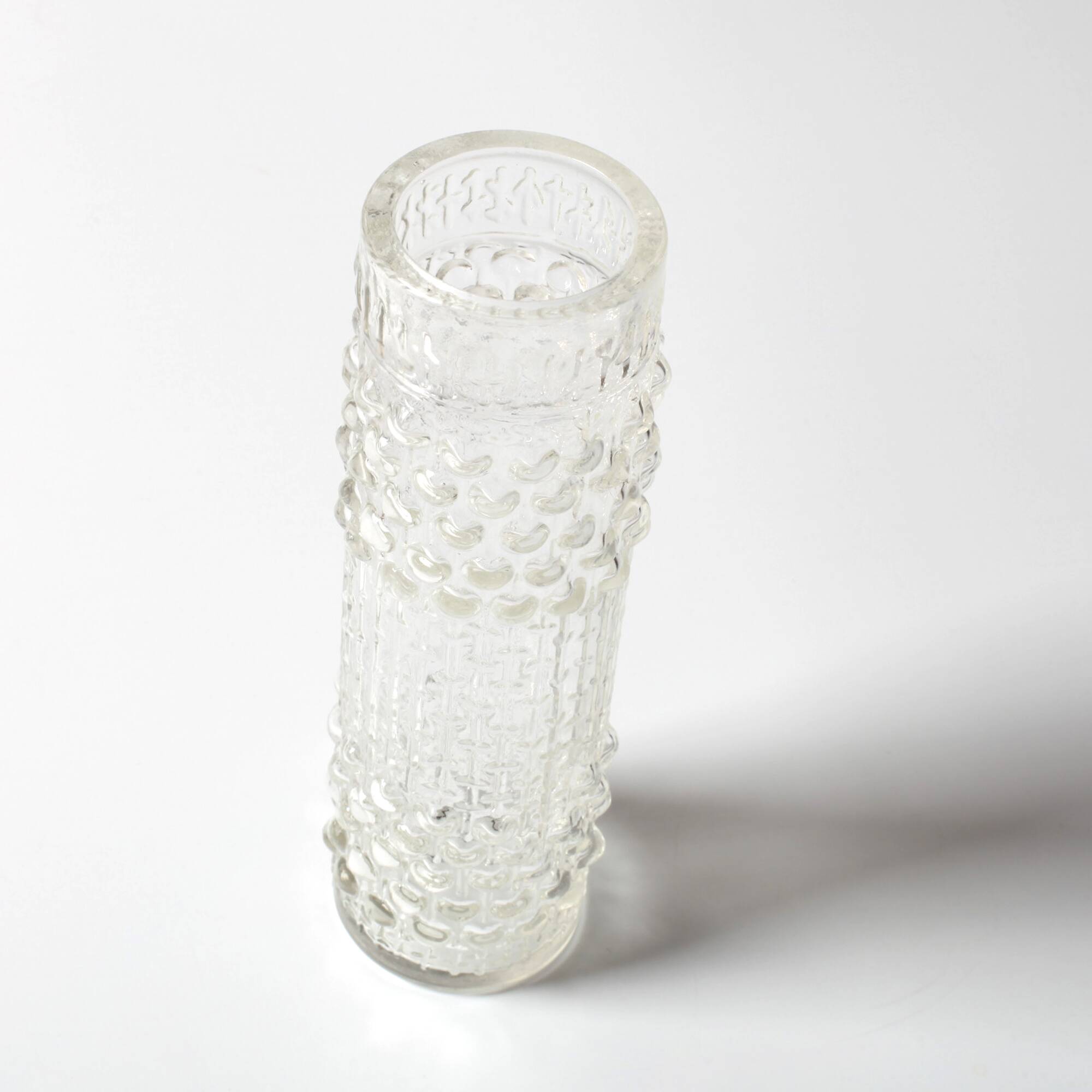 Vintage Pressed Glass Vase: CandleWax Design by František Pečený / 1972