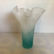 Vase mouchoir pâte de verre bicolore