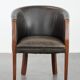 Amazing cow leather and wooden tub chair / side chair