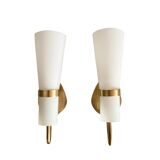 Pair of Mid-Century Glass Sconces