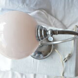 Pink opaline opaline chrome art deco table lamp 1930