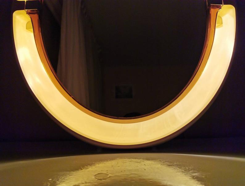 Vintage oval mirror with Allibert 1970 light