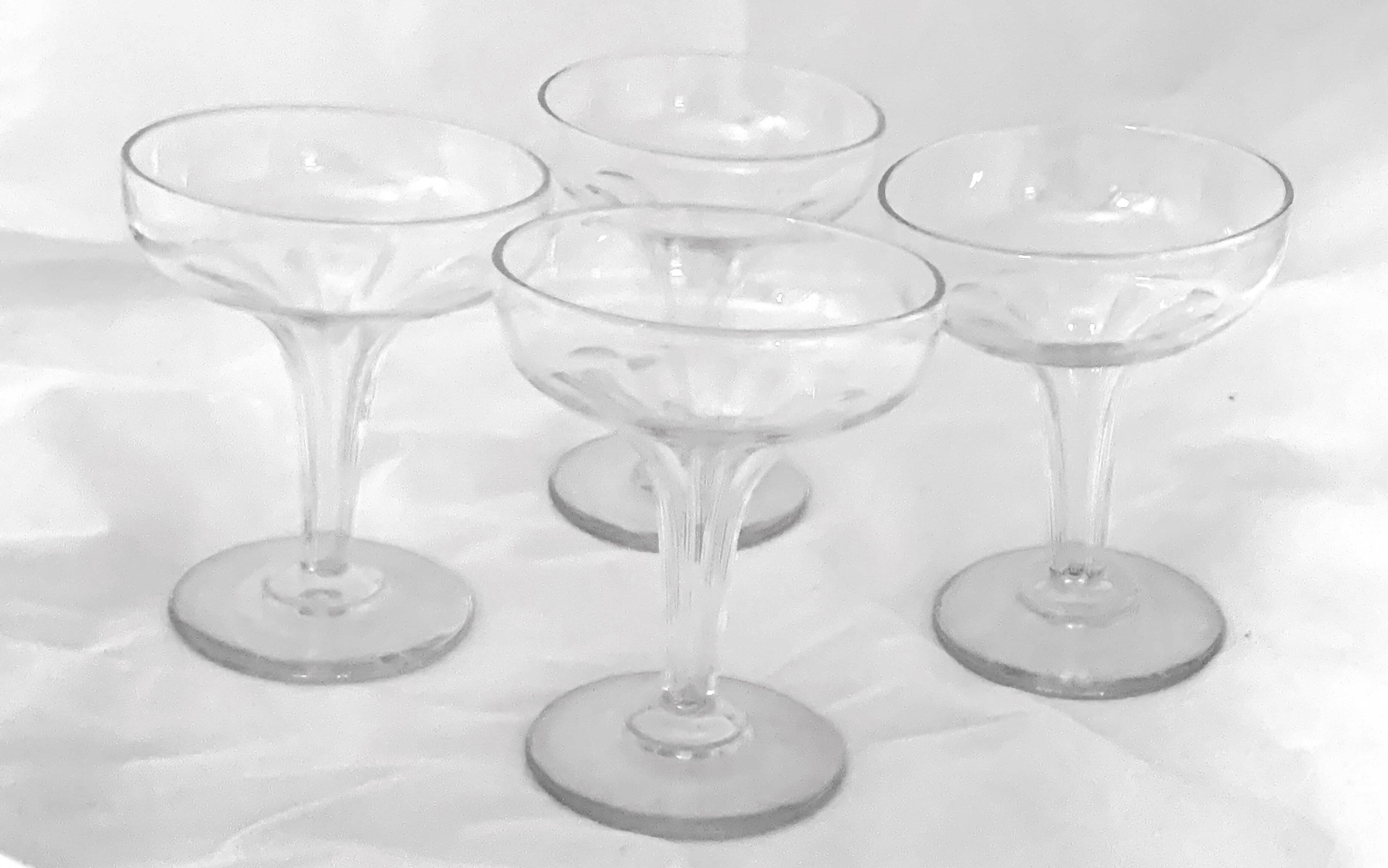 4 Crystal Champenoise Cups